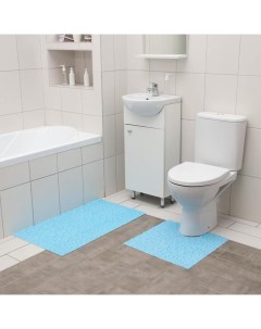 Набор ковриков для ванны и туалета Пузыри 2 шт 50x52 50x85 см Вилина
