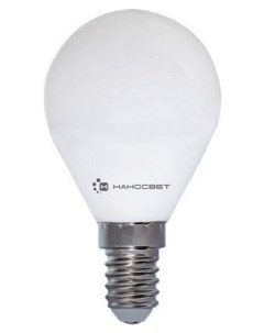 Лампа светодиодная E14 6 5W 2700K шар матовый LE P45 6 5 E14 827 L128 Наносвет