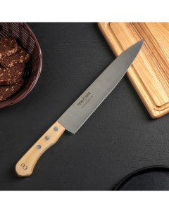 Нож кухонный универсальный Поварская тройка лезвие 25 см с деревянной ручкой Труд вача