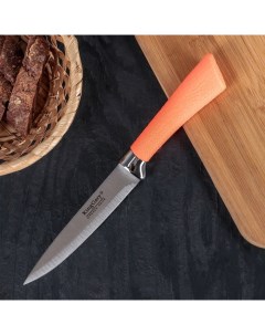Нож кухонный Рич лезвие 12 5 см оранжевый Nobrand