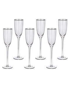 Набор бокалов для шампанского ЭЛЕГАНЦА стекло прозрачный 220 мл 6 шт Koopman international