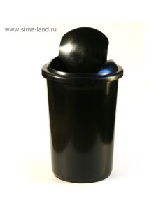 Корзина для бумаг и мусора Uni 12 литров подвижная крышка пластик черная Calligrata