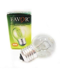 Лампа накаливания E27 60 Вт шар прозрачная Favor