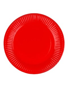 Тарелка бумажная однотонная красный цвет 18 см набор 10 штук Страна карнавалия