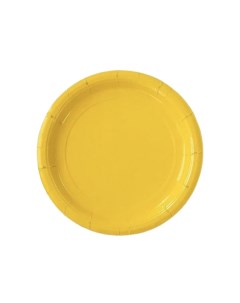 Тарелка бумажная однотонная желтый цвет 18 см набор 10 штук Страна карнавалия