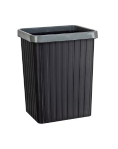 Бак для мусора прямоугольный 8 л черно серый Happi dome