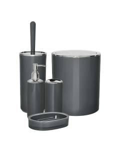 Набор аксессуаров для ванной комнаты черно серебряный 5 предметов Ag concept