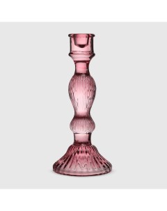 Подсвечник Glass розовый стекло 11x11x25 см Anhua