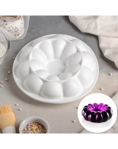 Форма для муссовых десертов и выпечки Цветок 21х7 см силикон белый Доляна