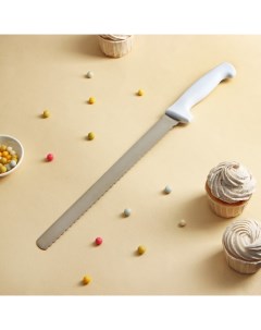 Нож для бисквита крупные зубчики ручка пластик 30 см лезвие 1 8 мм Nobrand