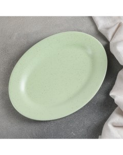 Блюдо фарфоровое Амелия 24 5х18 см см зеленый Доляна