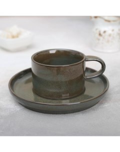 Чайная пара керамическая Пайро чашка 220 мл блюдце Nobrand
