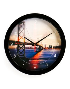 Часы настенные серия Город Мост плавный ход d 28 см Соломон