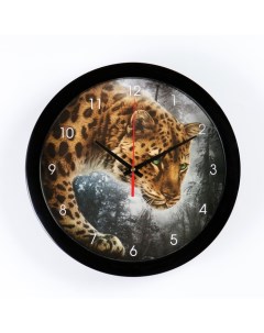 Часы настенные серия Животный мир Ягуар плавный ход d 28 см Соломон