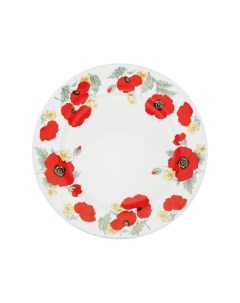 Тарелка обеденная Маки XMON1280 Белый красный Roy kirkham