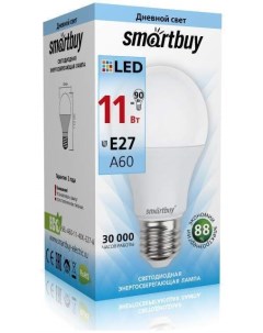 Лампа светодиодная E27 11W 4000K ЛОН груша арт 553047 10 шт Smartbuy