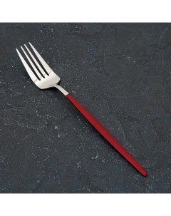 Вилка столовая Блинк 21 5 3 см на подвесе красная ручка цвет серебряный Magistro