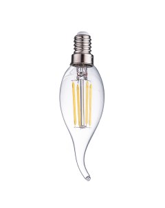 Лампа светодиодная нитевидная прозрачная свеча на ветру 7 Вт 4000 К Е14 Комплект 10 шт Фарлайт