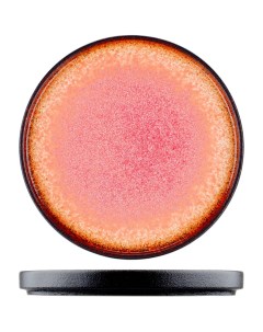 Тарелка круглая Агат 200х200мм фарфор красный Kunstwerk