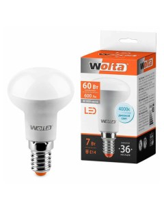 Лампа светодиодная E14 7 Вт 4000 K гриб матовая Wolta