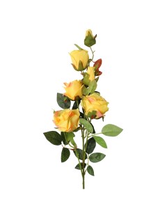 Цветок искусственный Кустовая роза 95см желтый Айрис