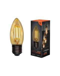 Лампа филаментная Свеча CN35 9 5 Вт 2400K E27 золотистая колба 604 100 Rexant