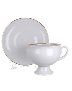 Чашка с блюдцем чайная Классическая Золотой кантик 325 мл Императорский фарфоровый завод