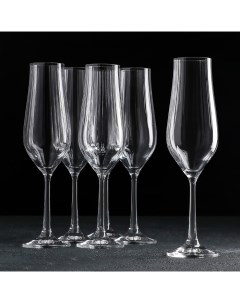 Набор бокалов для шампанского Тулипа 170 мл 6 шт Crystal bohemia