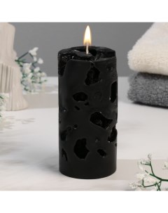 Свеча ароматическая декоративная Ажурная черный 6х13 см кожа и пече Богатство аромата