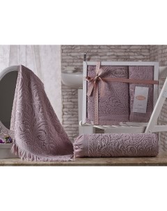 Комплект махровых полотенец ESRA 50x90 70х140 см Грязно розовый Karna