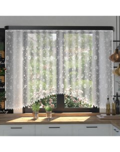 Тюль кухонная со шторной лентой 160х315 см цвет белый Лента