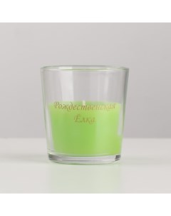 Свеча в стакане ароматическая Рождественская елка 6 5х8 см зеленый Богатство аромата