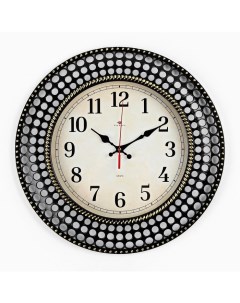 Часы Часы настенные серия Классика плавный ход d 40 см черные Рубин