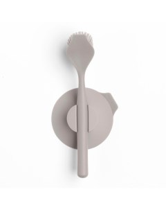 Щетка для мытья посуды с держателем на присоске SinkSide серый Brabantia