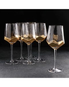 Набор бокалов для вина Дарио 500 мл 7 3x25 см 6 шт цвет золотой Magistro