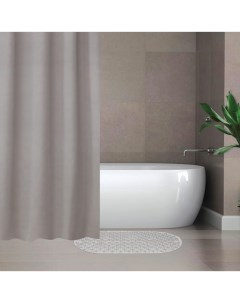 Набор для ванной Селест штора 180x180 см ковёр 38x69 см цвет серебристый Savanna