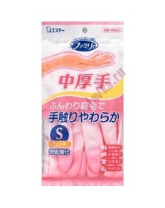 ST Family Перчатки виниловые с антибактериальным эффектом р S розовые 1 пара S.t. kagaku