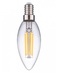 Лампа светодиодная нитевидная прозрачная свеча С35 11 Вт 6500 К Е14 Фарлайт