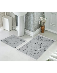 Набор ковриков для ванной и туалета 60x100 50x60 см серый Venera