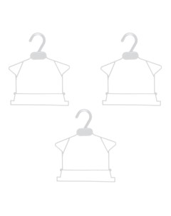 Вешалка для детской одежды ВС 15 220мм х 4мм белая набор 3 шт Valexa