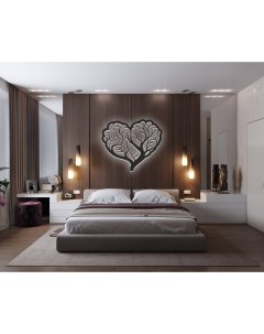 Декоративное панно на стену с белой подсветкой сердце Moretti