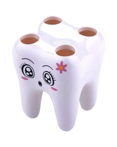 Стакан для зубных щеток Зубик детский цвет белый Home comfort