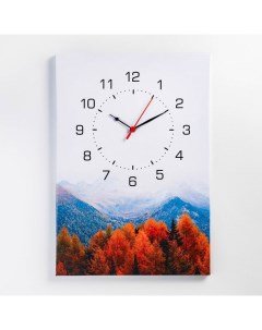 Часы картина настенные Осенний лес плавный ход 40 х 60 см Соломон
