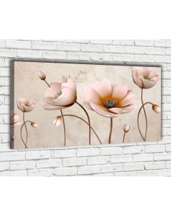 Картина на холсте Большая картина Цветы 60x100 см Ф0258 с креплениями Добродаров