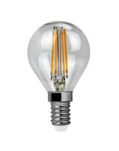 Лампа светодиодная филаментная E14 4W 4000К прозрачная VG1 G1E14cold4W F 4676 Voltega