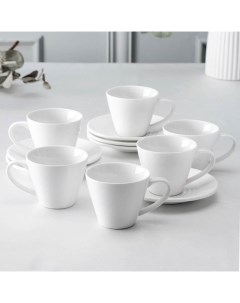 Набор чайный на 6 персон 12 предметов 6 чашек 180 мл 6 блюдец цвет белый Wilmax
