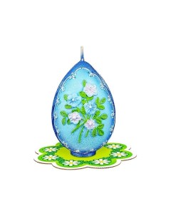 Пасхальная свеча яйцо ВЕСЕННИЕ ЦВЕТЫ 5 5х7 5 см Омский свечной