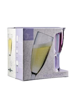Набор бокалов для шампанского Радуга 170 мл 6 шт цвет перламутровый Gidglass