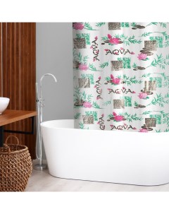 Штора для ванной Аква 180x180 см цвет белый Колорит