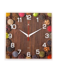 Часы настенные серия Кухня Специи 25 х 25 см Рубин